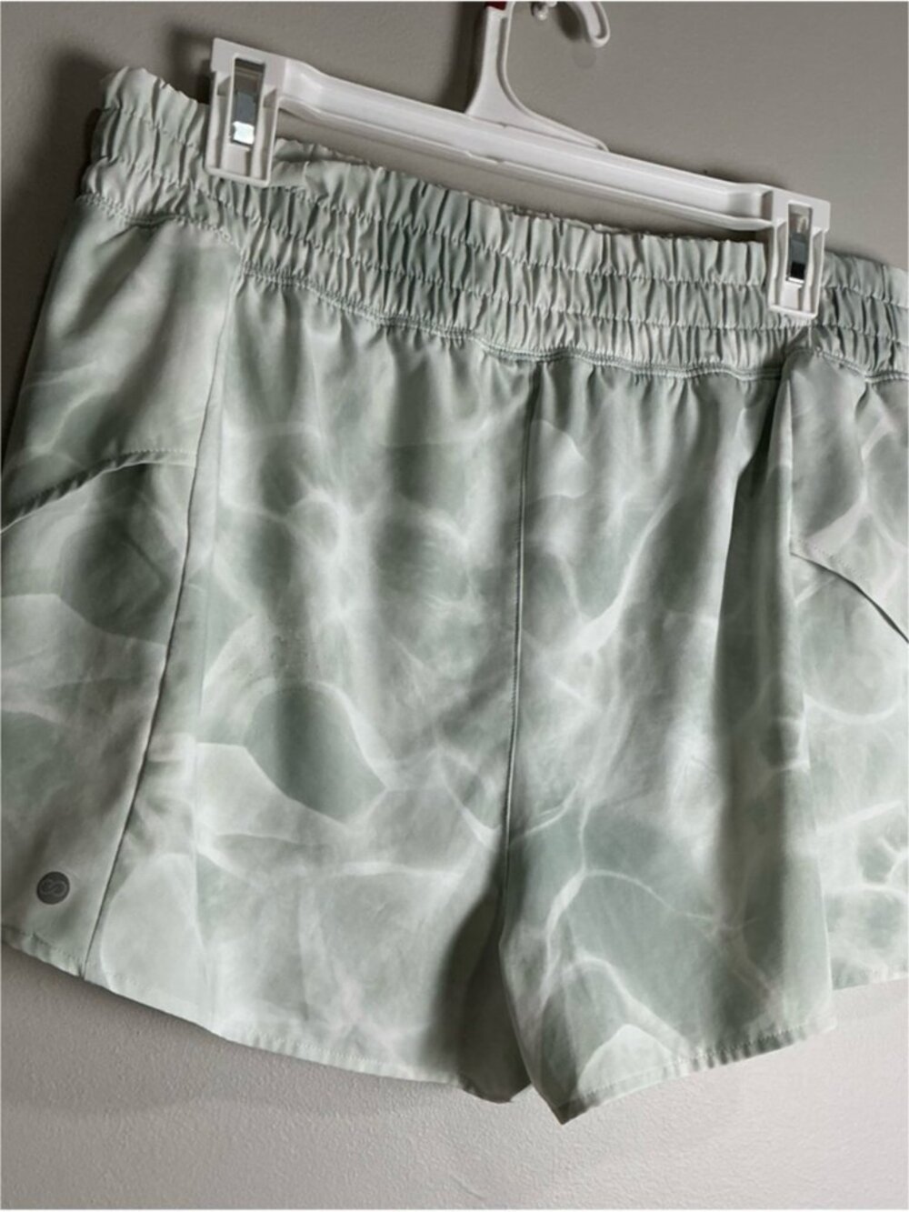 Light Sage Printed Athletic Shorts - Picture 3 of 4